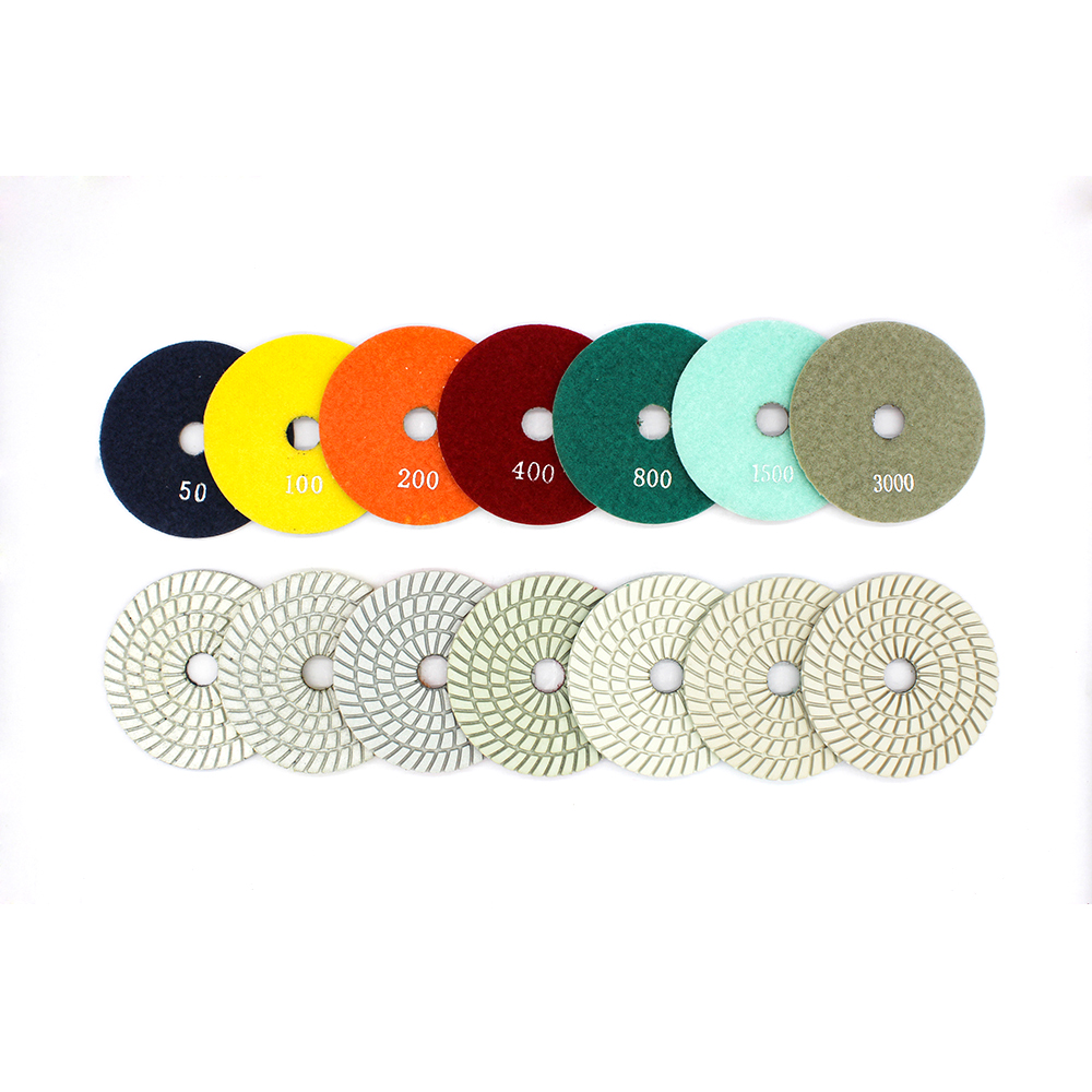 Tampons diamant&eacute;s flexibles en spirale pour le polissage de la pierre