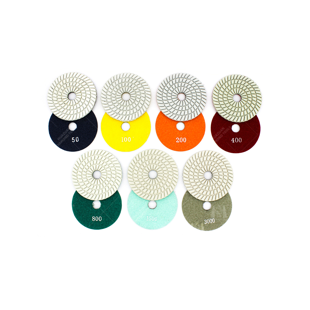 Tampons diamant&eacute;s flexibles en spirale pour le polissage de la pierre